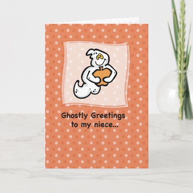 Niece, Ghostly Greetings Card (Front)