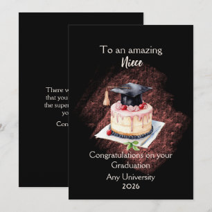 Niece Graduation Cap and Cake Congratulations