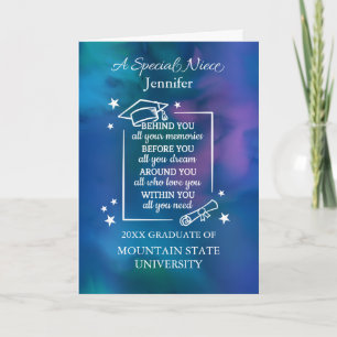 Niece Graduation Personalise Name and School  Card