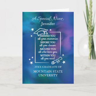 Niece Graduation Personalise Name and School  Card