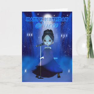 Niece Happy Birthday Singing Deva Cute Card
