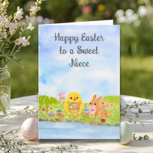 Niece Happy Easter Baby Chick  Card