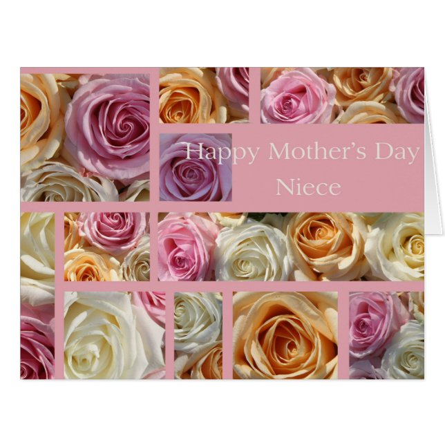 Niece   Happy Mother's Day rose card (Front Horizontal)