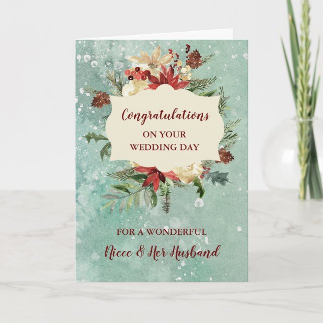 Niece & Her Husband Wedding Day Congratulations Card (Front)