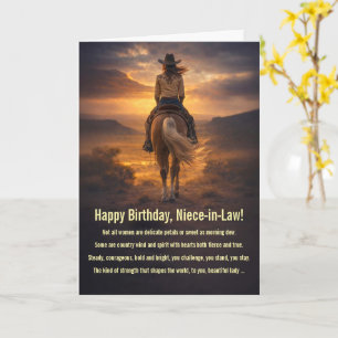 Niece in Law Birthday Cowgirl Spirit Country Card