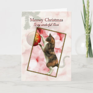 Niece, Meowy Christmas Holiday Card