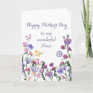Niece Mother's Day Colourful Garden Flowers Holiday Card