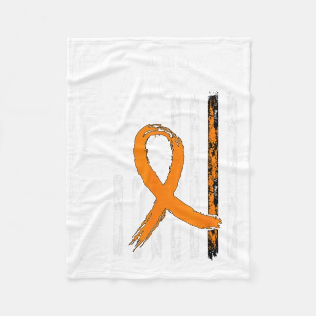 Niece Multiple Sclerosis Awareness Usa Flag Suppor Fleece Blanket (Front)