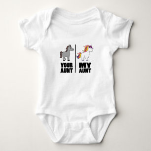 Niece Nephew Auntie Funny Horse Your Aunt My Aunt Baby Bodysuit