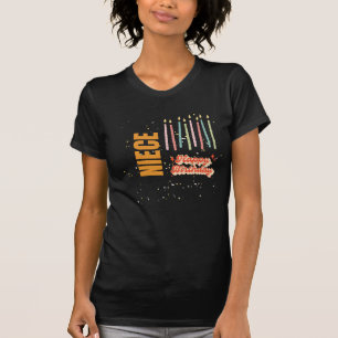 Niece Nibling Birthday Candles Custom Personalised T-Shirt