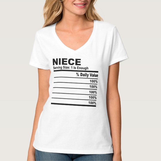 Niece Nutrition Facts Custom Personalised Women T-Shirt (Front)
