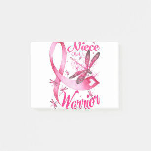 Niece Of A Warrior Dragonfly Breast Cancer Post-it Notes