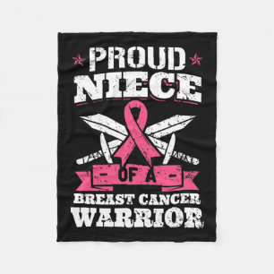 Niece Of Breast Cancer Warrior Pink Awareness Ribb Fleece Blanket