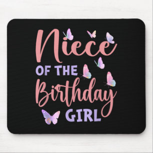 Niece of The Birthday Girl Butterfly Family Mouse Pad
