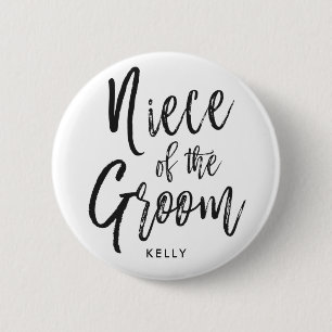 Niece of the Groom Script Wedding Button