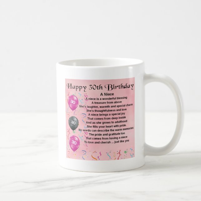 Niece Poem - 30th Birthday Coffee Mug (Right)