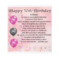 Niece Poem - 30th Birthday