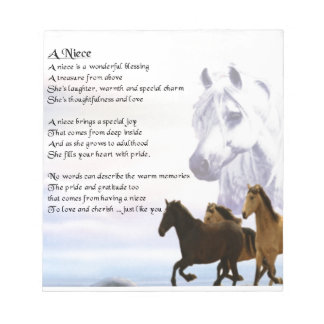 Niece Poem - Horses Notepad