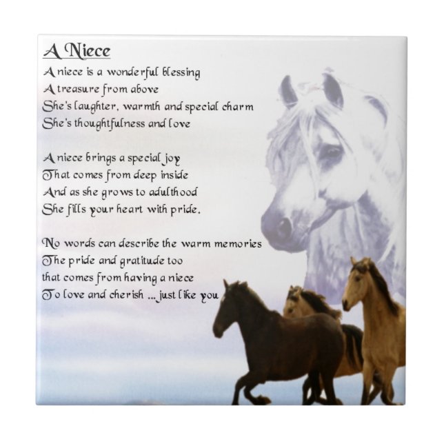 Niece Poem - Horses Tile (Front)