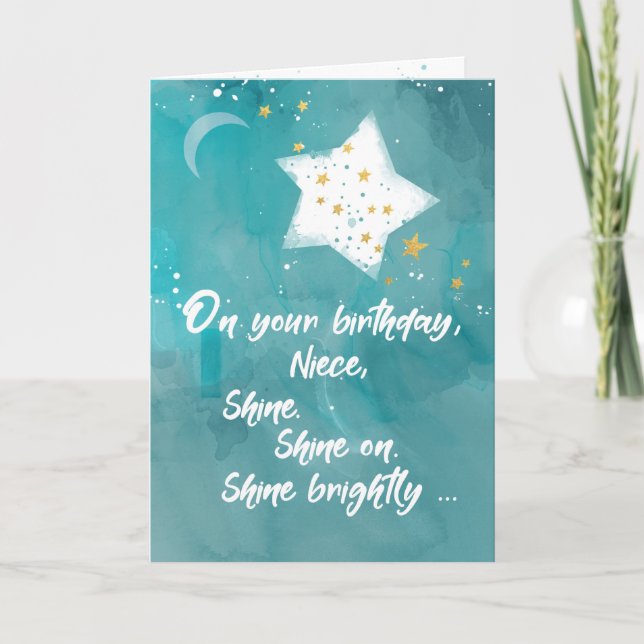 Niece Tween or Teen Birthday Night Sky Bright Star Card (Front)