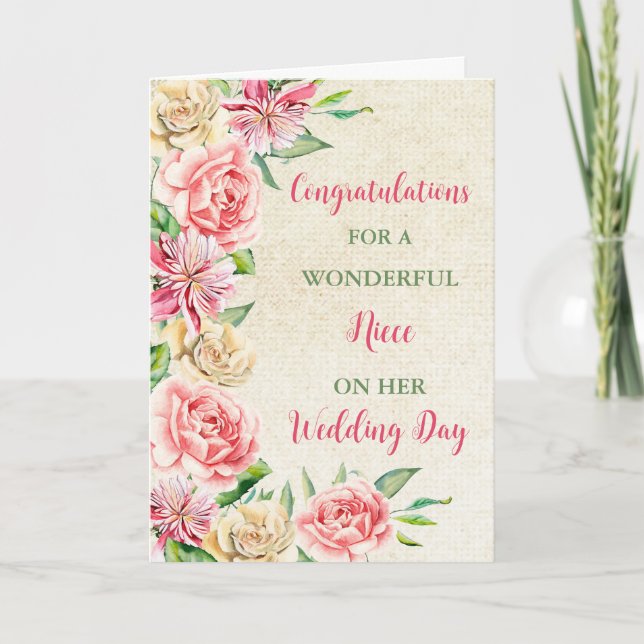 Niece Wedding Day Congratulations Card (Front)