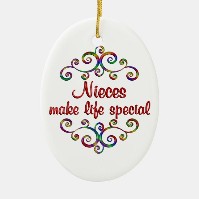 Nieces Make Life Special Ceramic Tree Decoration (Front)