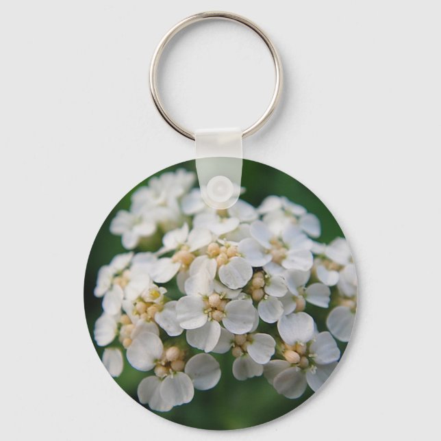 Niedliche weisse Blüten Key Ring (Front)