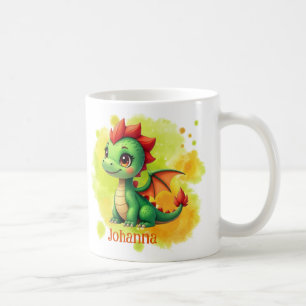 Niedlicher Babydrache grün orange - Kindertasse Coffee Mug