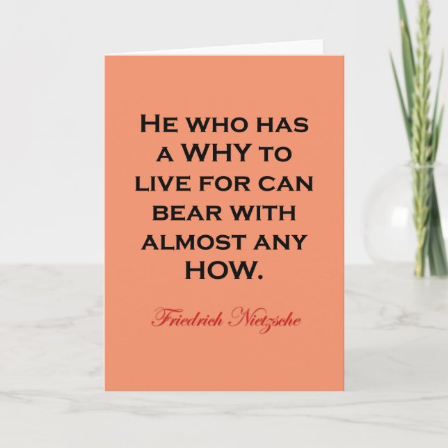 Nietzsche Quote - Bear Any How Card (Front)