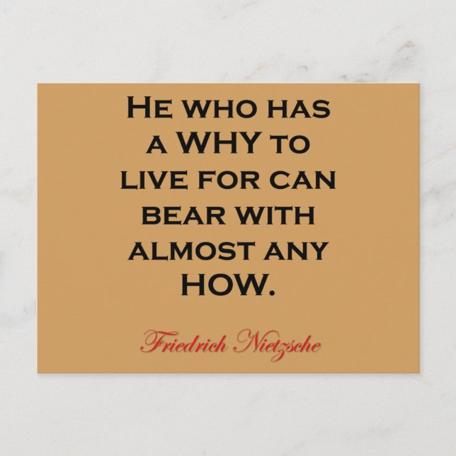 Nietzsche Quote - Bear Any How Postcard (Front)