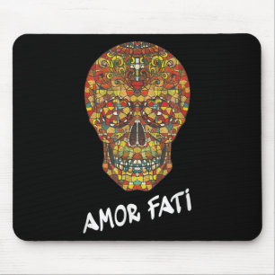 Nietzsche Stoic Quote Philosopher Sugar Skull Amor Mouse Pad