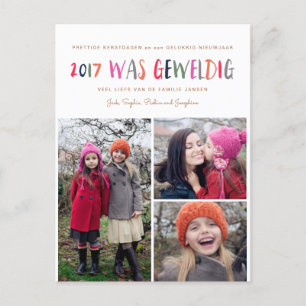Nieuwjaar   2017 was Geweldig   3 Foto Briefkaart Postcard