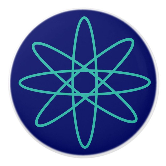 Nifty fifties - green atom ceramic knob (Front)