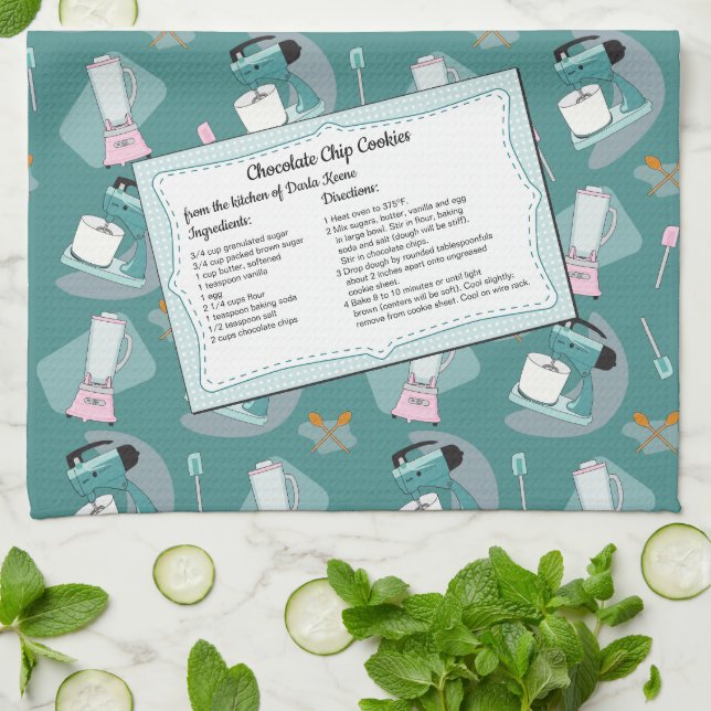 Nifty Fifties - kitchen towel with recipe (Folded)