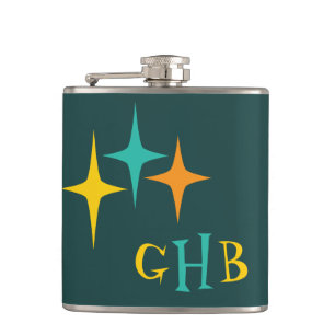 Nifty fifties - triple starburst hip flask