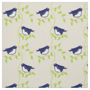 Nifty fifties - two blue birds fabric