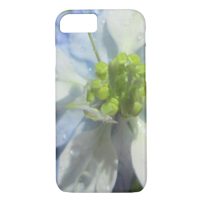 Nigella White Green Blue Rain Case-Mate iPhone Case (Back)