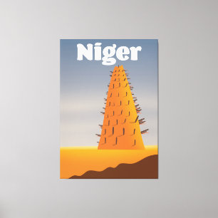 Niger Agadez Mosque travel poster Canvas Print