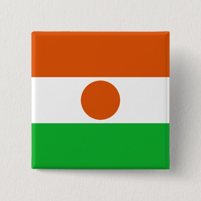 Niger Flag 15 Cm Square Badge (Front)