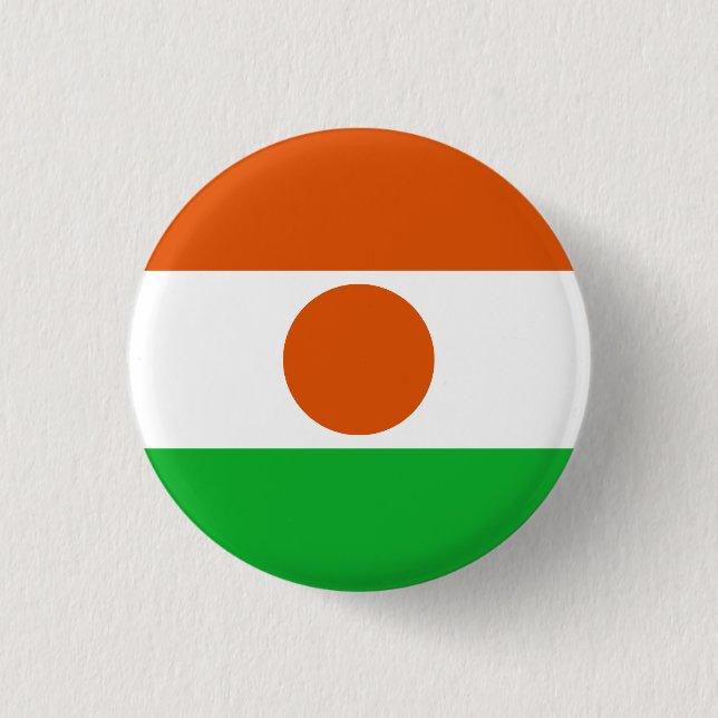 Niger Flag 3 Cm Round Badge (Front)