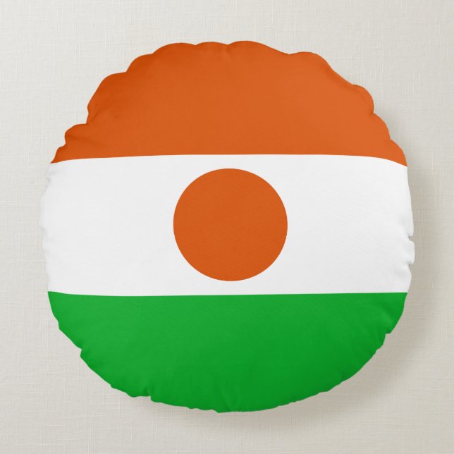Niger Flag Round Cushion (Front)
