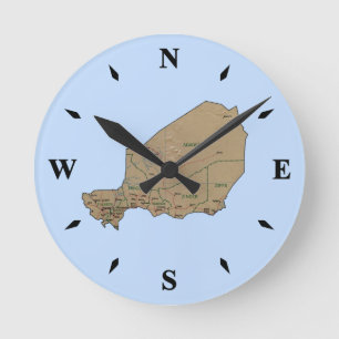 Niger Map Clock