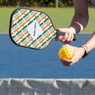 Niger Nigerian Flag Tiled Black Personalisation  Pickleball Paddle