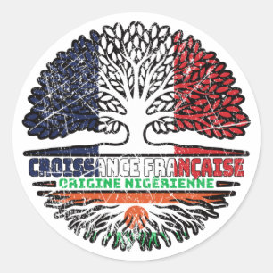 Niger Nigerien  French France Tree Roots Flag Classic Round Sticker
