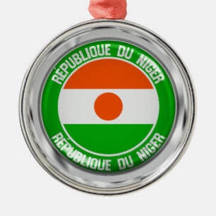 Niger  Round Emblem Metal Tree Decoration