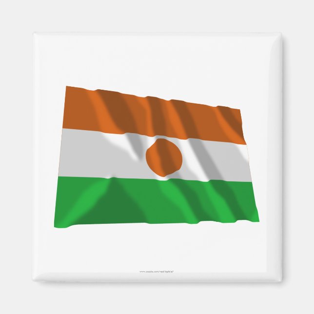 Niger Waving Flag Magnet (Front)