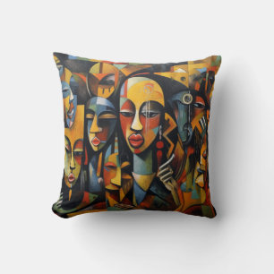Nigeria Abstract Art, African Art Cushion