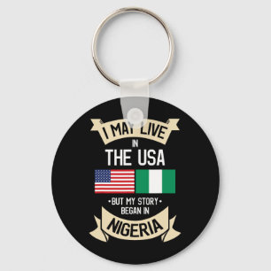 Nigeria American Flag Usa Nigerian Roots Gifts For Key Ring