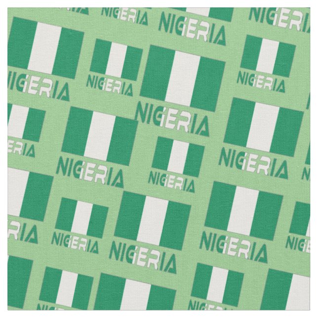 Nigeria and Nigerian Flag Fabric (Close Up)