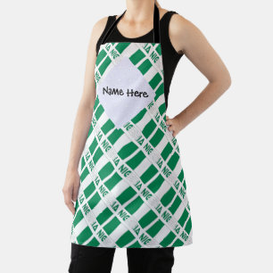 Nigeria and Nigerian Flag Tiled with Your Name Apron